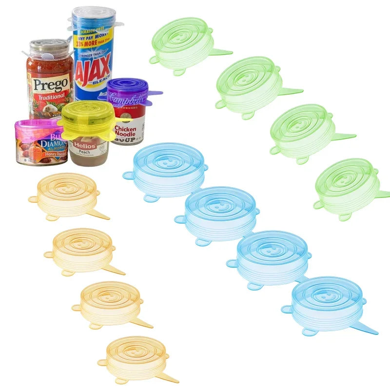 Silicone Can Covers 12 Pack – BPA Free Flexible Food Seal Lids