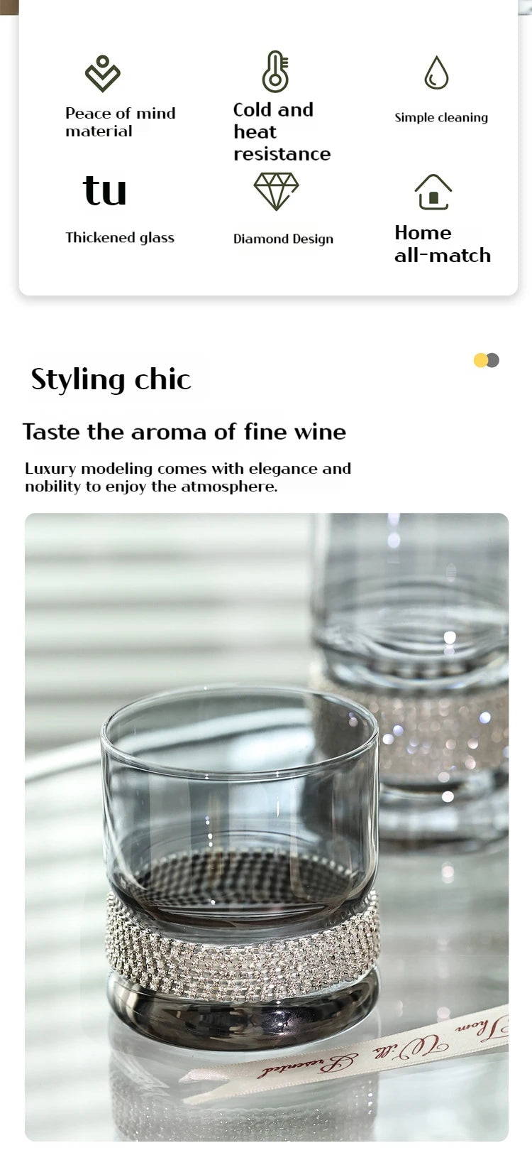 Luxury Diamond-Style Glass Cup – Heat-Resistant for Beer, Juice, Coffee & Whisky