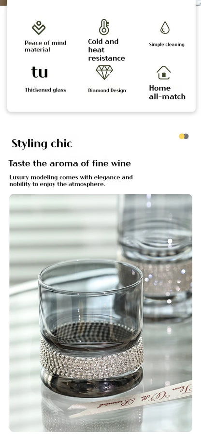 Luxury Diamond-Style Glass Cup – Heat-Resistant for Beer, Juice, Coffee & Whisky