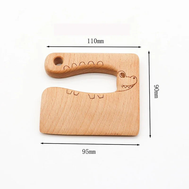 Wooden Cutter Kids Cute Shape Knife Kitchen Tools Fruit Vegetable Cutter For Children Safe Kitchen Cutting Toy DIY Tools