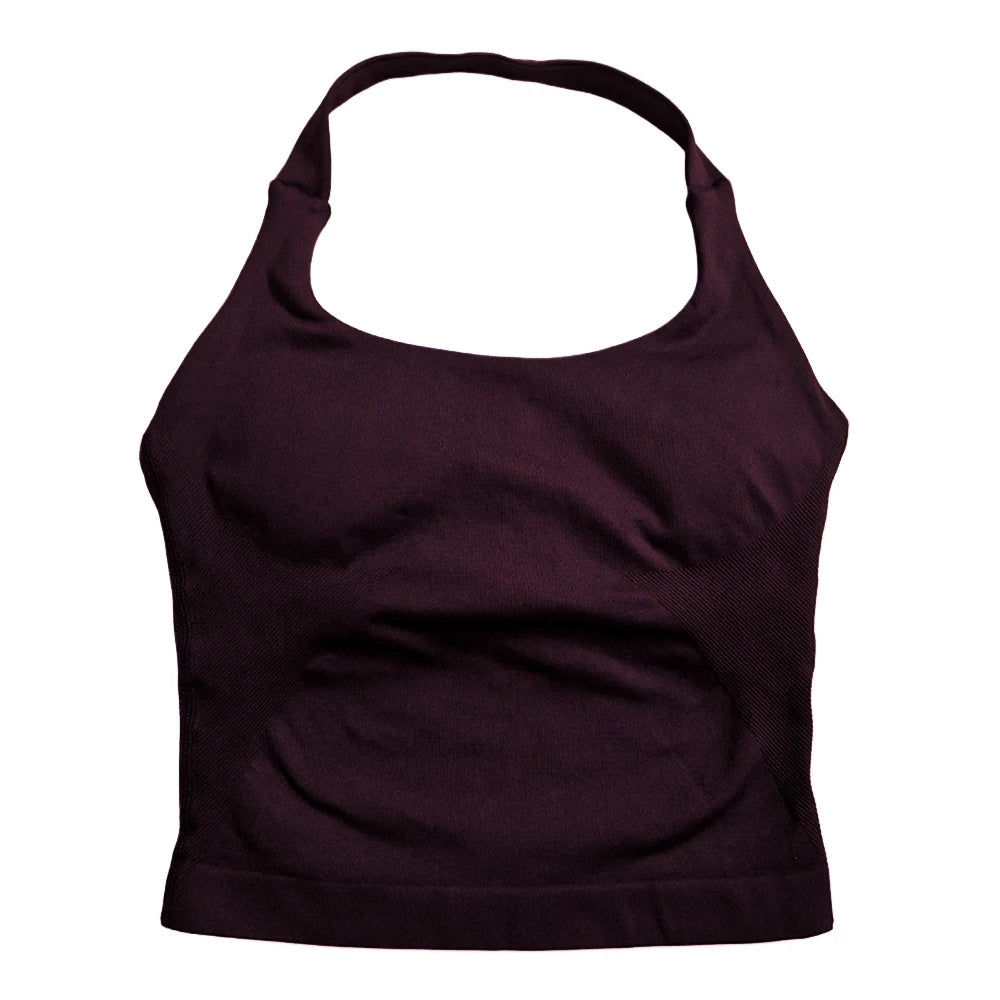 Women’s Strappy Gym Top – Padded Backless Yoga & Workout Tank