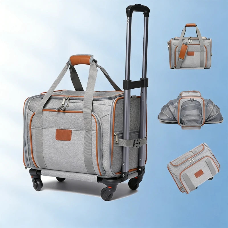 Pet Outdoor Suitcase Expandable Cat Bag Portable Pet Trolley Case Large Capacity Handbag Dog Cat Bag Car Bag Dog Travel Case