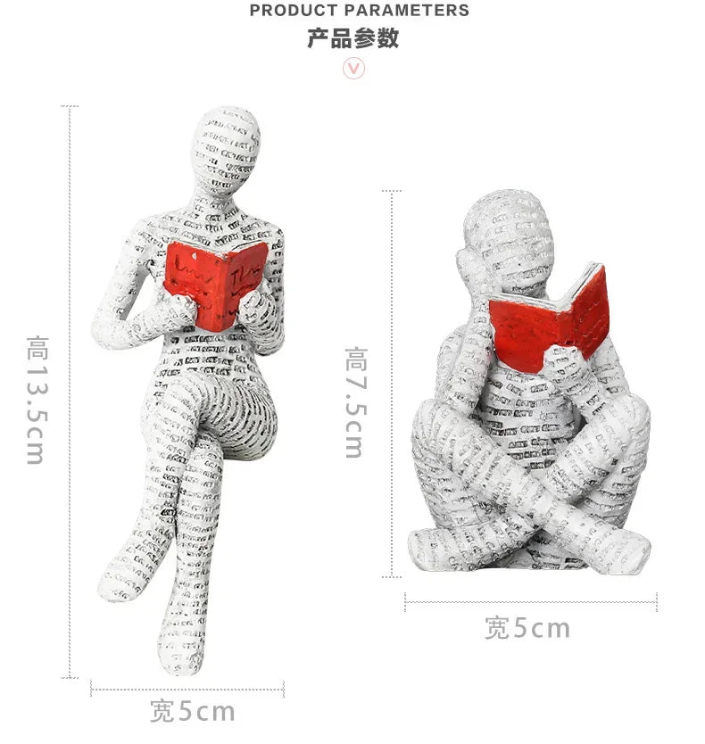 Resin Abstract Figurines – Modern Desk & Bookshelf Art Decor for Home & Office