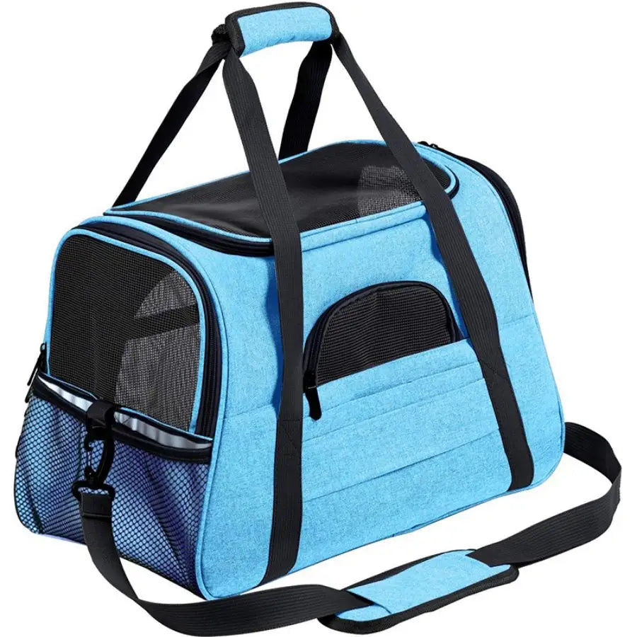 Airline Approved Pet Carrier Bag Soft Cat & Dog Travel Carrier with Mat Portable Pet Travel Bag for Pets up to 20LBS