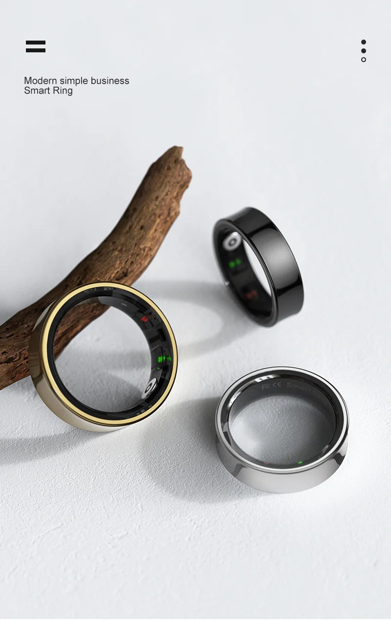 Smart Health Tracking Ring with Charging Case