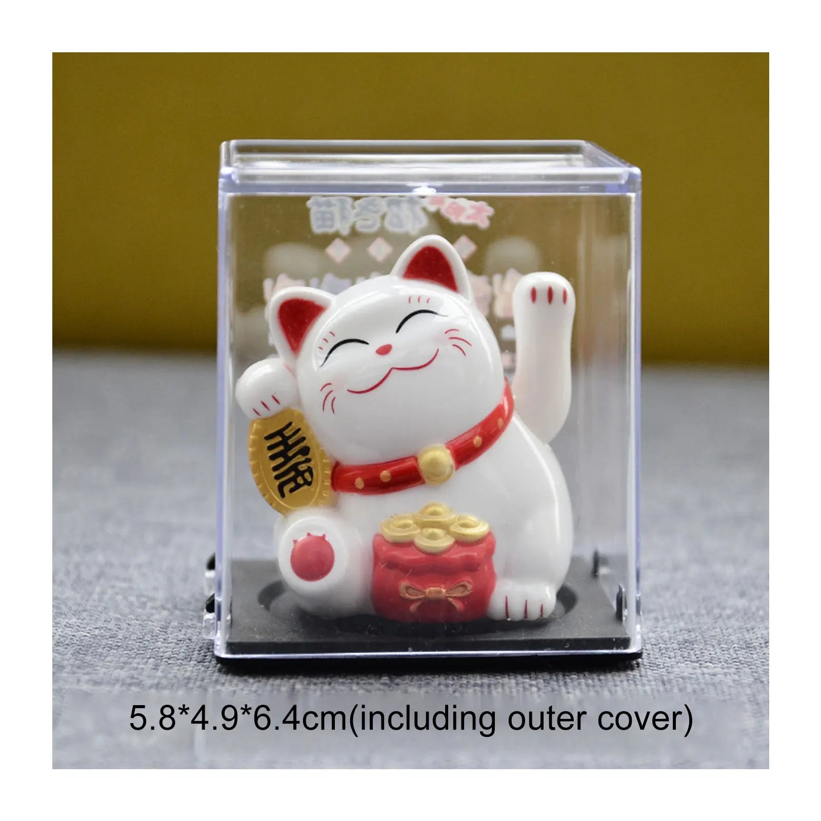 Solar Powered Maneki Neko Lucky Cat – Waving Fortune Cat Decor