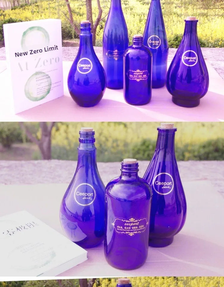 Blue Sun Water Bottle Large Capacity Cleaning Tool Zero Limit Energy Bottle Crystal Glass round Shape Insulated Beverage Cup