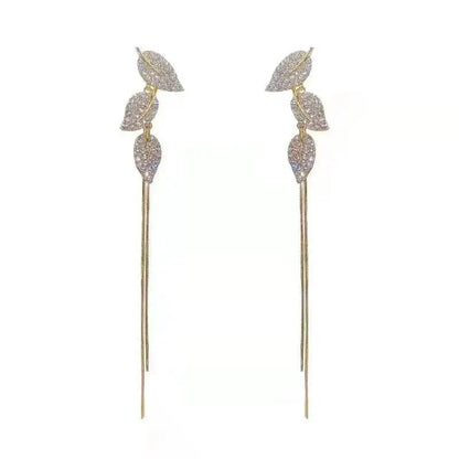 925 Silver Needle Pearl Tassel Drop Earrings for Women – Trendy Zircon Statement Jewellery