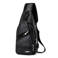 Spot Men's Chest Bag With Headphone Hole USB Shoulder