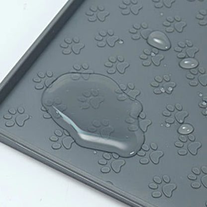 Silicone Pet Feeding Mat – Spill-Proof Paw Print for Cats & Dogs