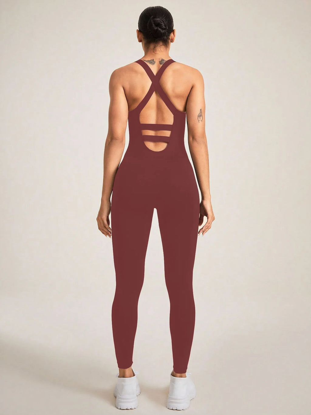 Women's Seamless Shapewear Bodysuit With Tummy Control, CrissCross Straps Backless Body Shaper, Women's Underwear & Shapewear
