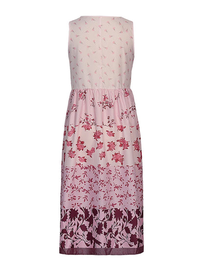 Plus Size Flowy Hawaiian Neck Sundress – Summer Beach Party Maxi Dress with Tassel Print