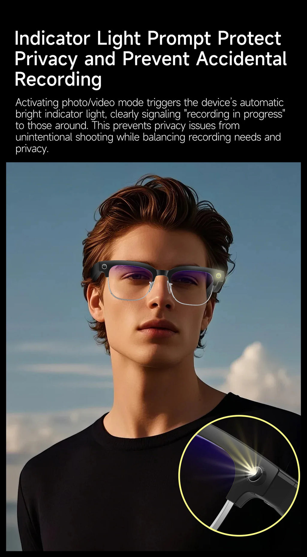 2026New AI Smart Glasses 8 Million HD Pixels Camera Photo Video Recording WIFI Transmission Sunglasses Call Music Play Men Women