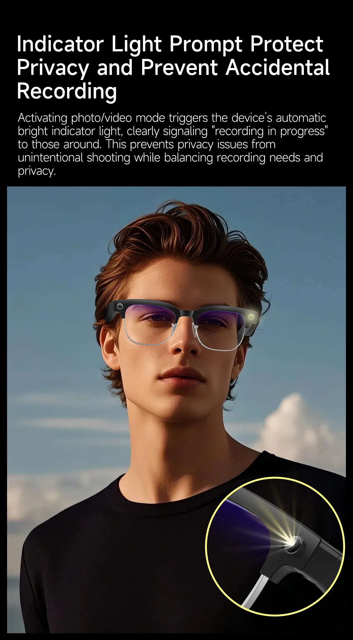 2026New AI Smart Glasses 8 Million HD Pixels Camera Photo Video Recording WIFI Transmission Sunglasses Call Music Play Men Women