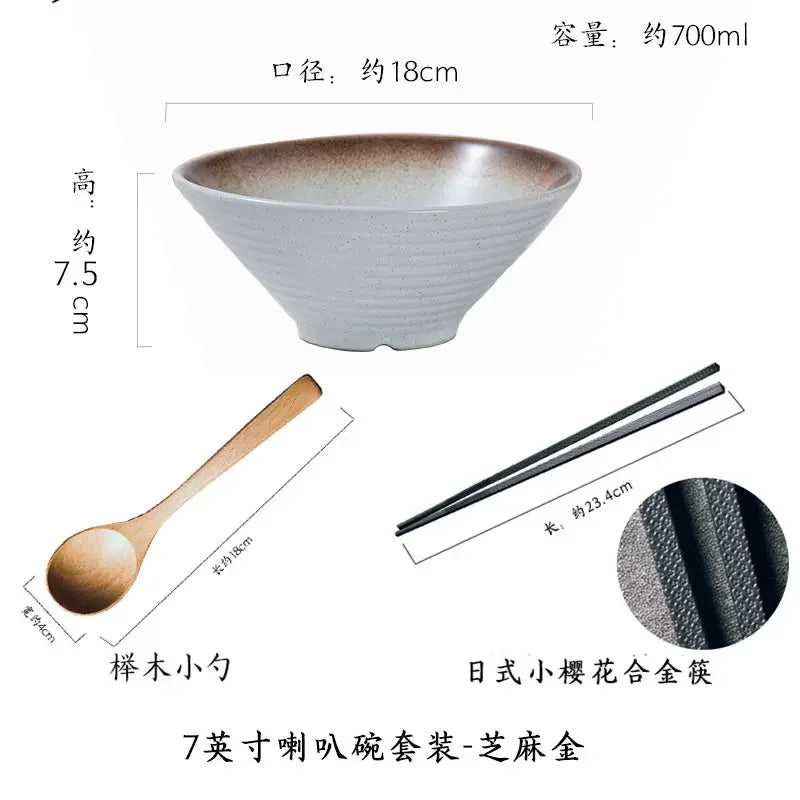 Japanese Ceramic Bowl Set – Creative Ramen & Soup Tableware