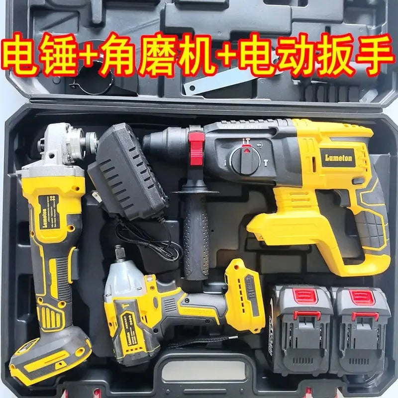 21V Brushless OEM Combination Tools Kit Electric Impact Drill Cordless Wrench Angle Grinder Hammer Drill Power Tool Set