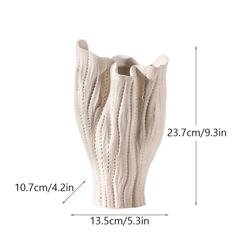 Nordic Sea Style Ceramic Vase Seahorse Starfish Wave Design Home Decor