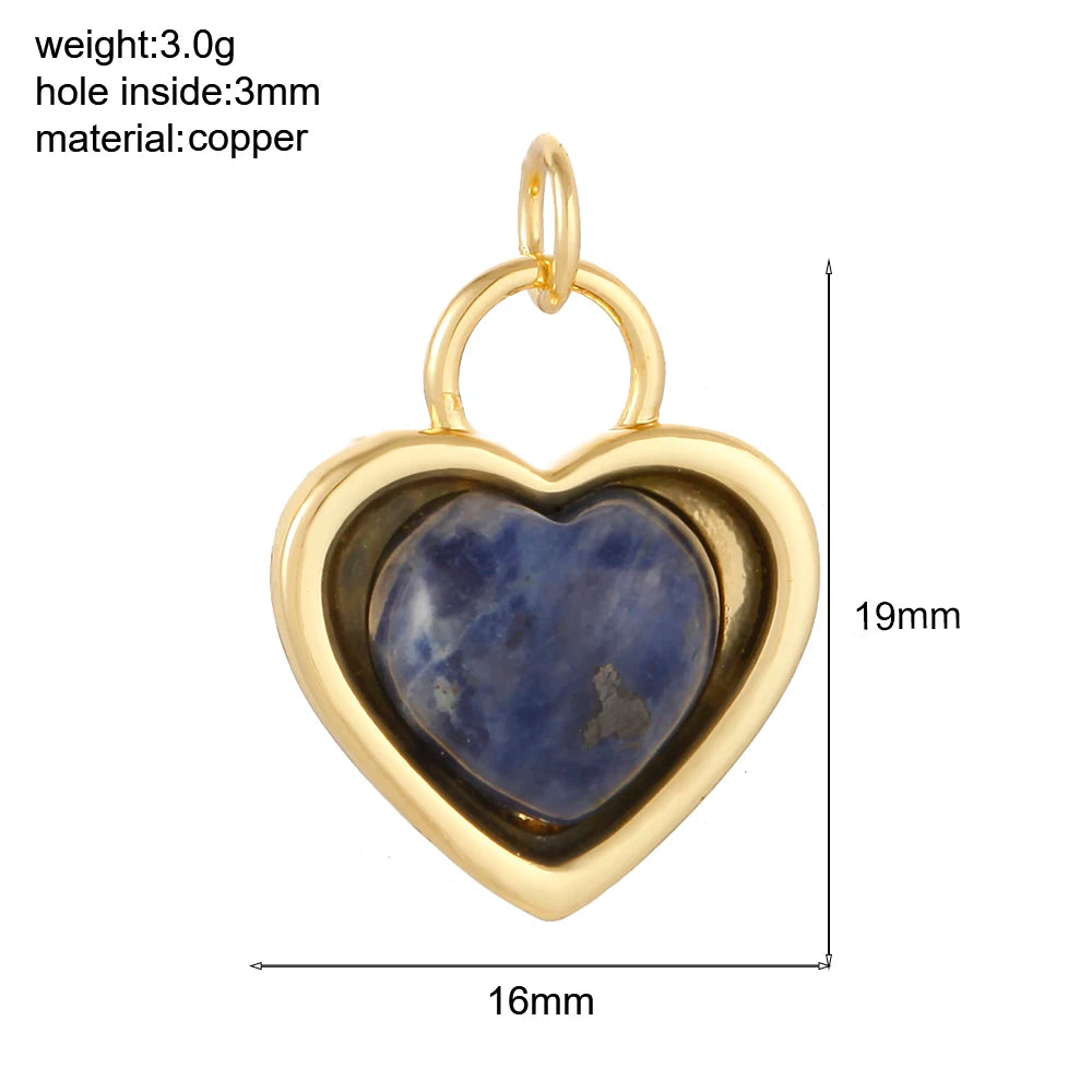 Bohemian Natural Stone Bead Charms for DIY Jewellery Making – Blue & Green Zircon Pendants