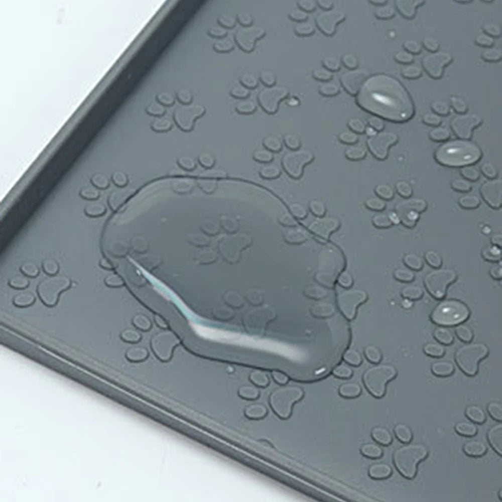 Silicone Pet Feeding Mat – Spill-Proof Paw Print for Cats & Dogs