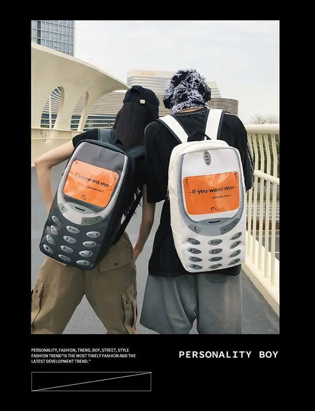 Unisex Splashproof Nylon Backpack with Mobile Phone Pocket – High-Capacity Casual Street Style Bag