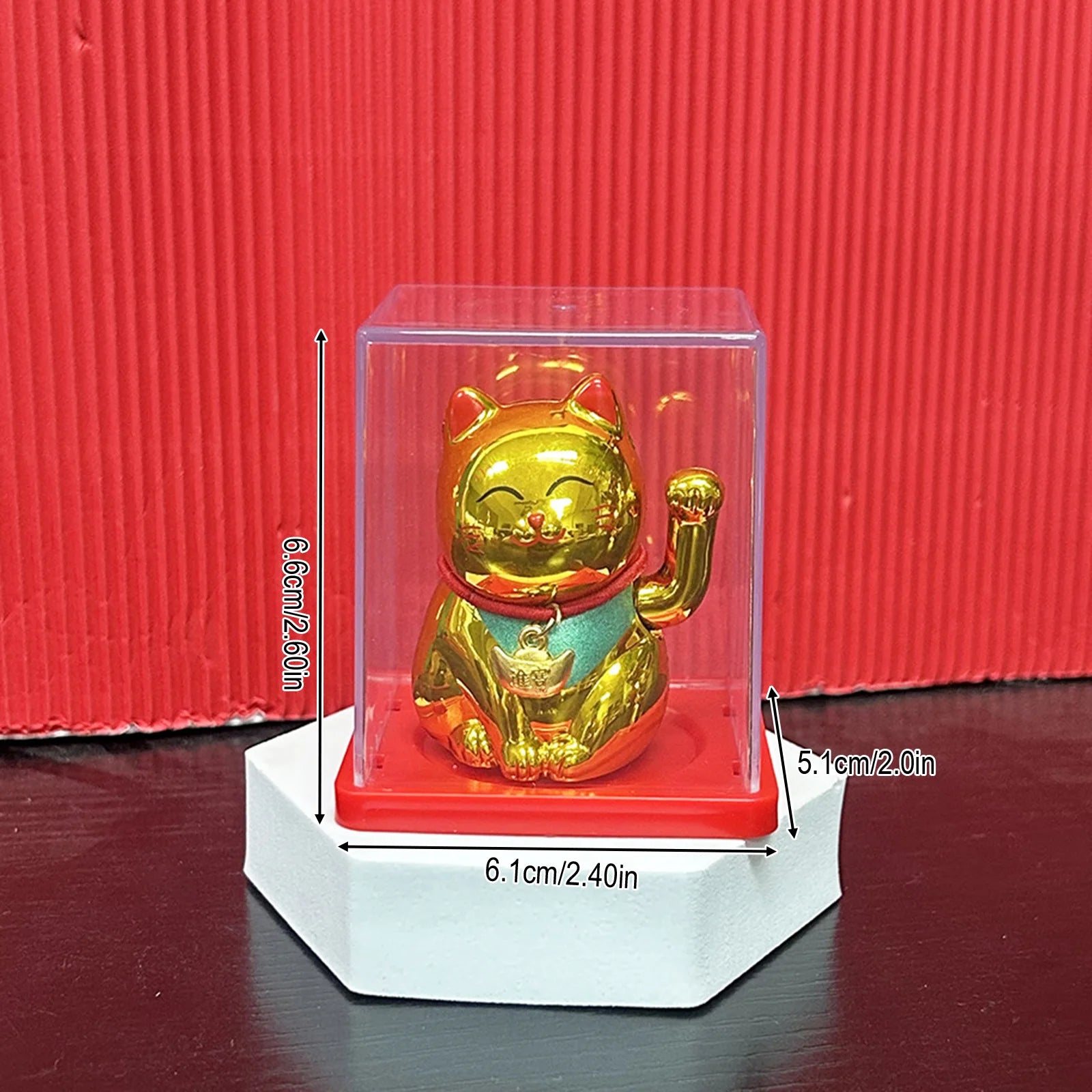 Solar Powered Maneki Neko Lucky Cat – Waving Fortune Cat Decor