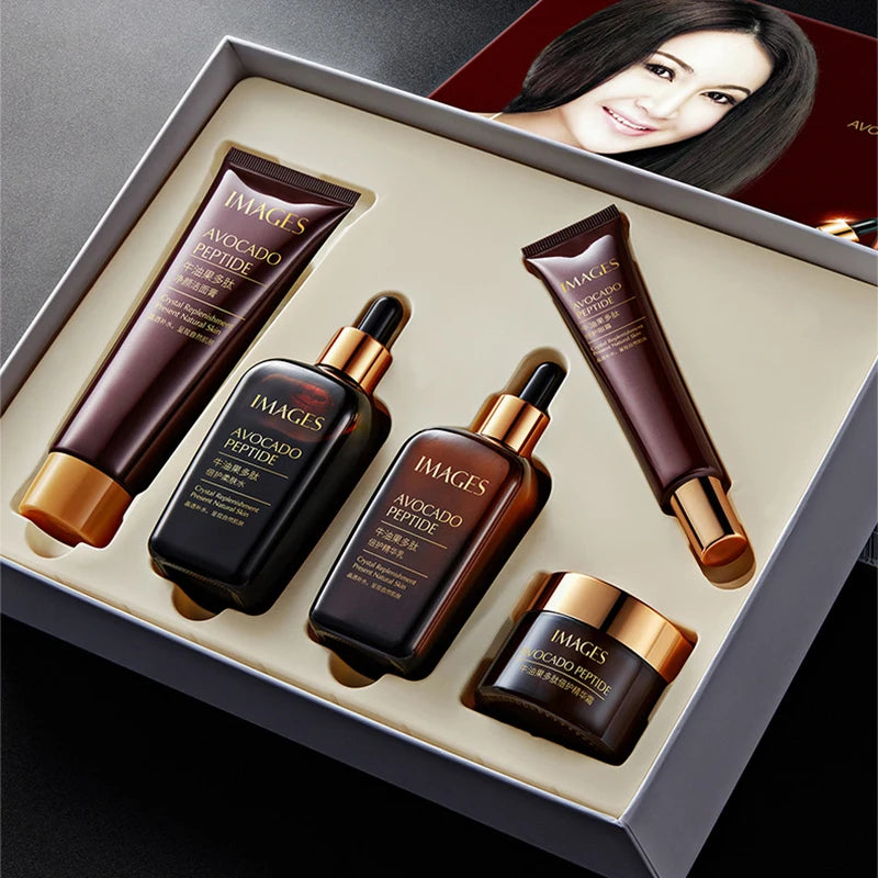 5-Piece Avocado Skincare Set – Moisturising Face Cream Serum Cleanser & Eye Care