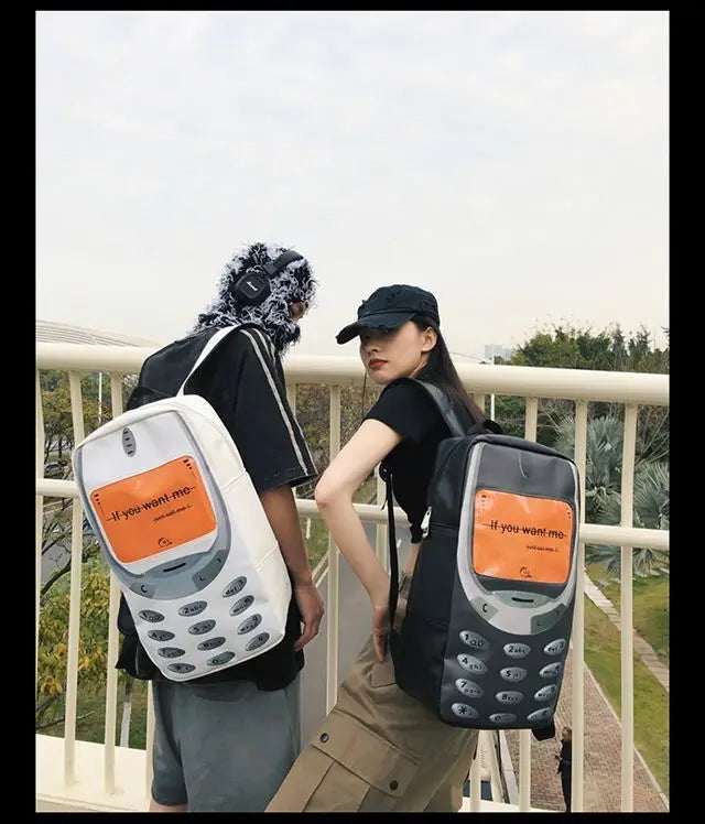 Unisex Splashproof Nylon Backpack with Mobile Phone Pocket – High-Capacity Casual Street Style Bag