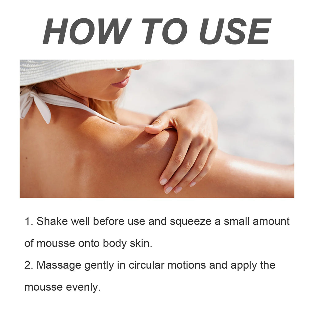 Tanning Accelerator Mousse – Natural Self Tanner & Body Bronzer for a Sun-Kissed Glow