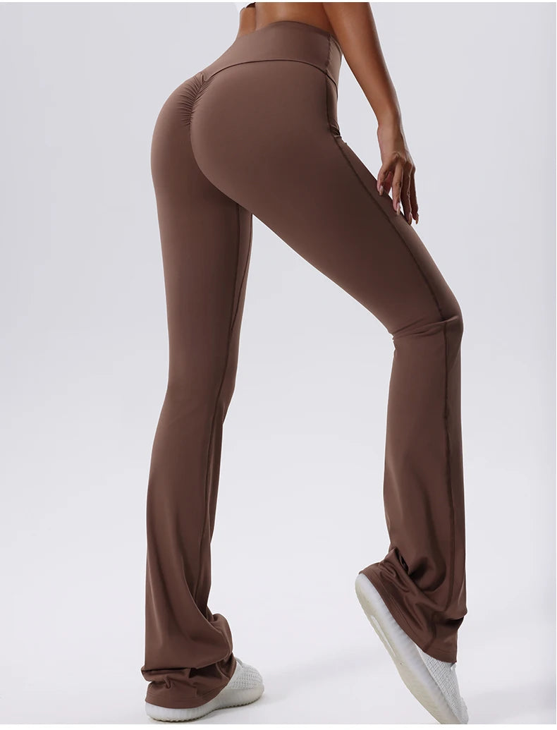Women’s High-Waist Flared Yoga Leggings – Breathable Gym & Fitness Pants
