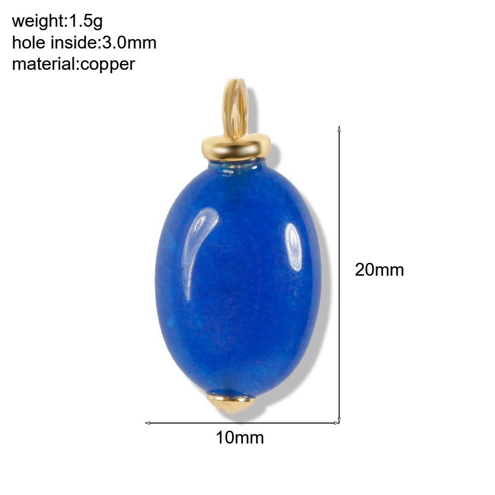 Bohemian Natural Stone Bead Charms for DIY Jewellery Making – Blue & Green Zircon Pendants