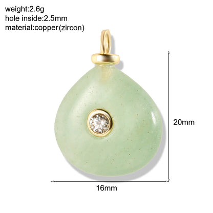Bohemian Natural Stone Bead Charms for DIY Jewellery Making – Blue & Green Zircon Pendants