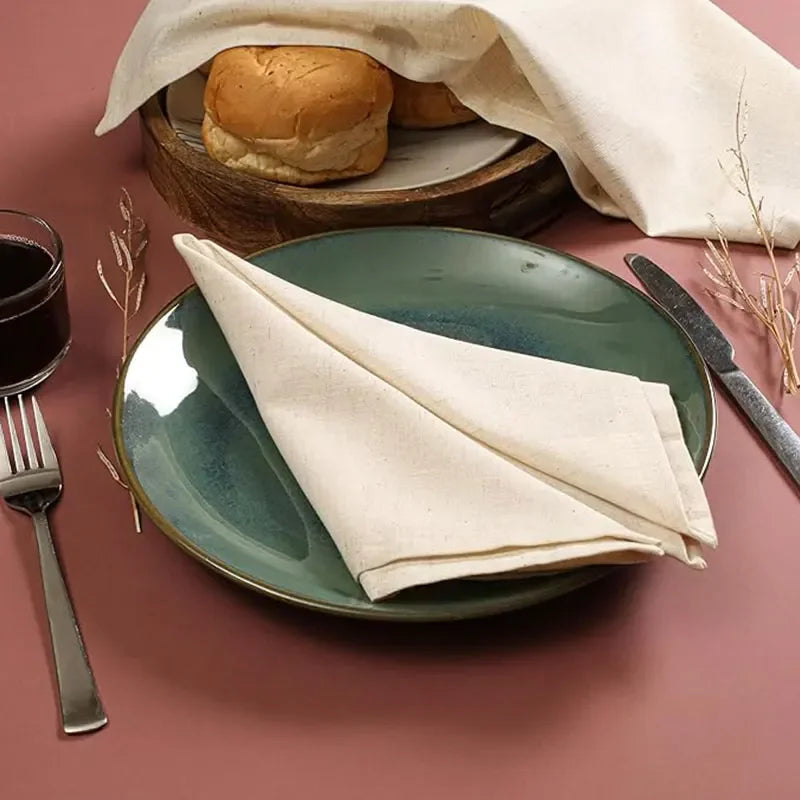 Reusable Linen Table Napkins Set – 30x30cm Dining Table Cloth Napkins