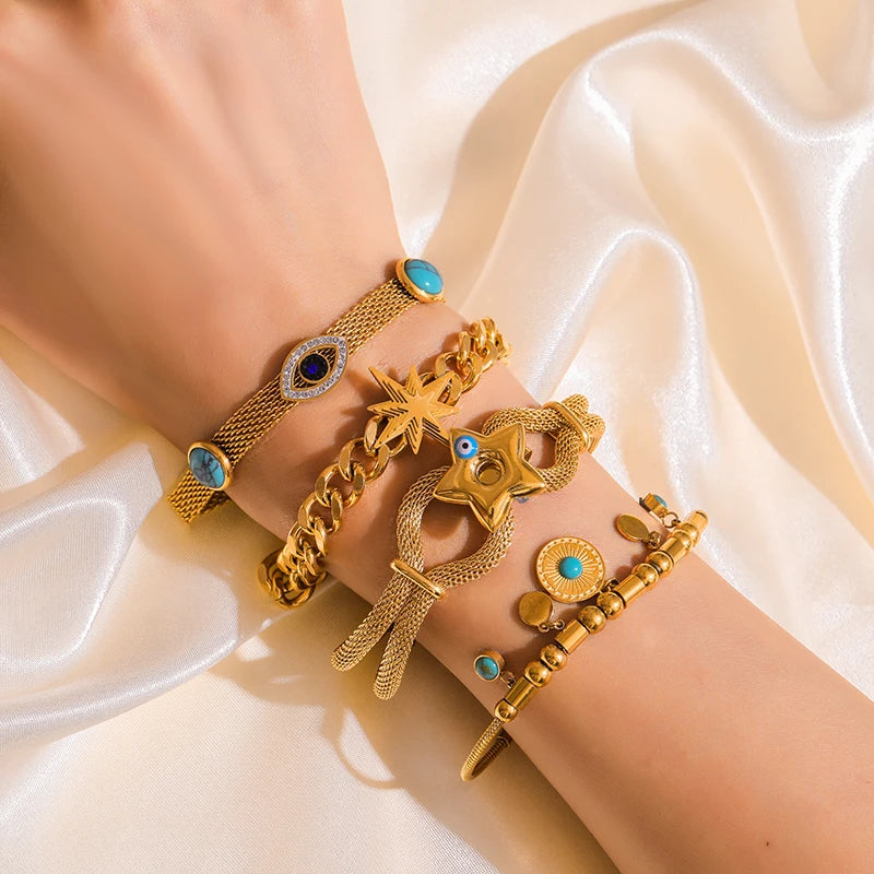 316L Stainless Steel Gold Link Bracelet for Women – Trendy & Durable