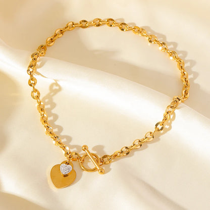 Gold-Plated Heart Pendant Necklace