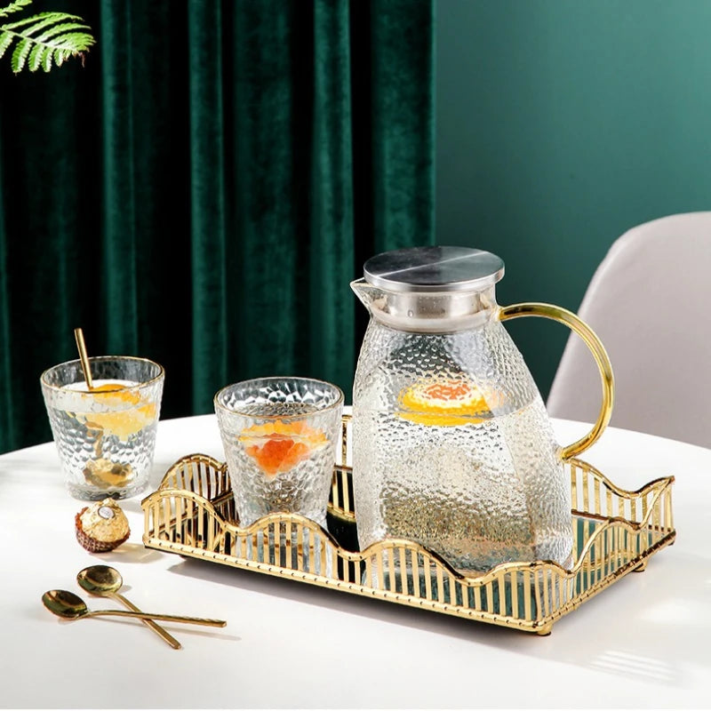 Gold Mirror Glass Tray – Luxury Metal Display & Storage Plate
