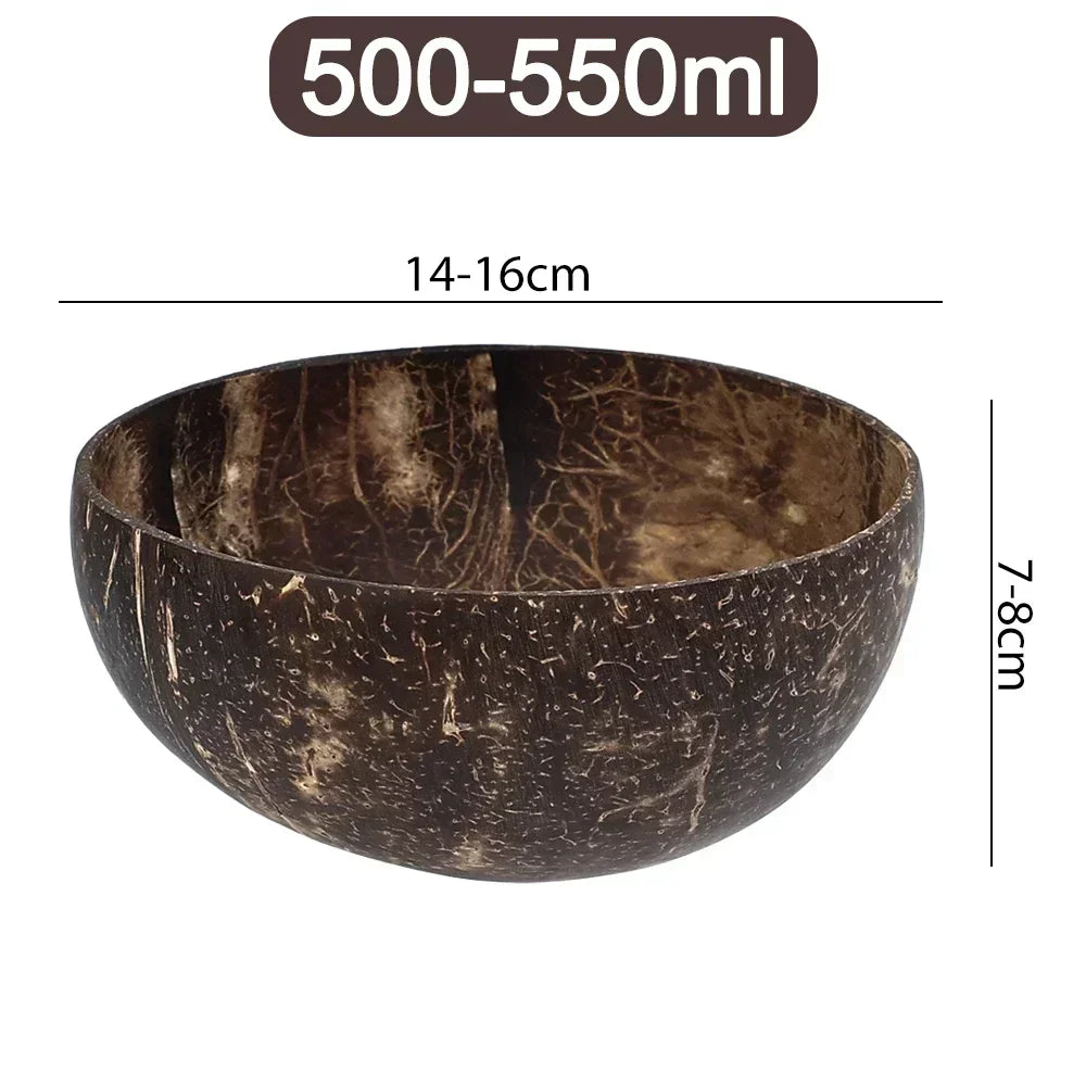 Coconut Bowl Set – Natural Wooden Reusable Serving Bowls