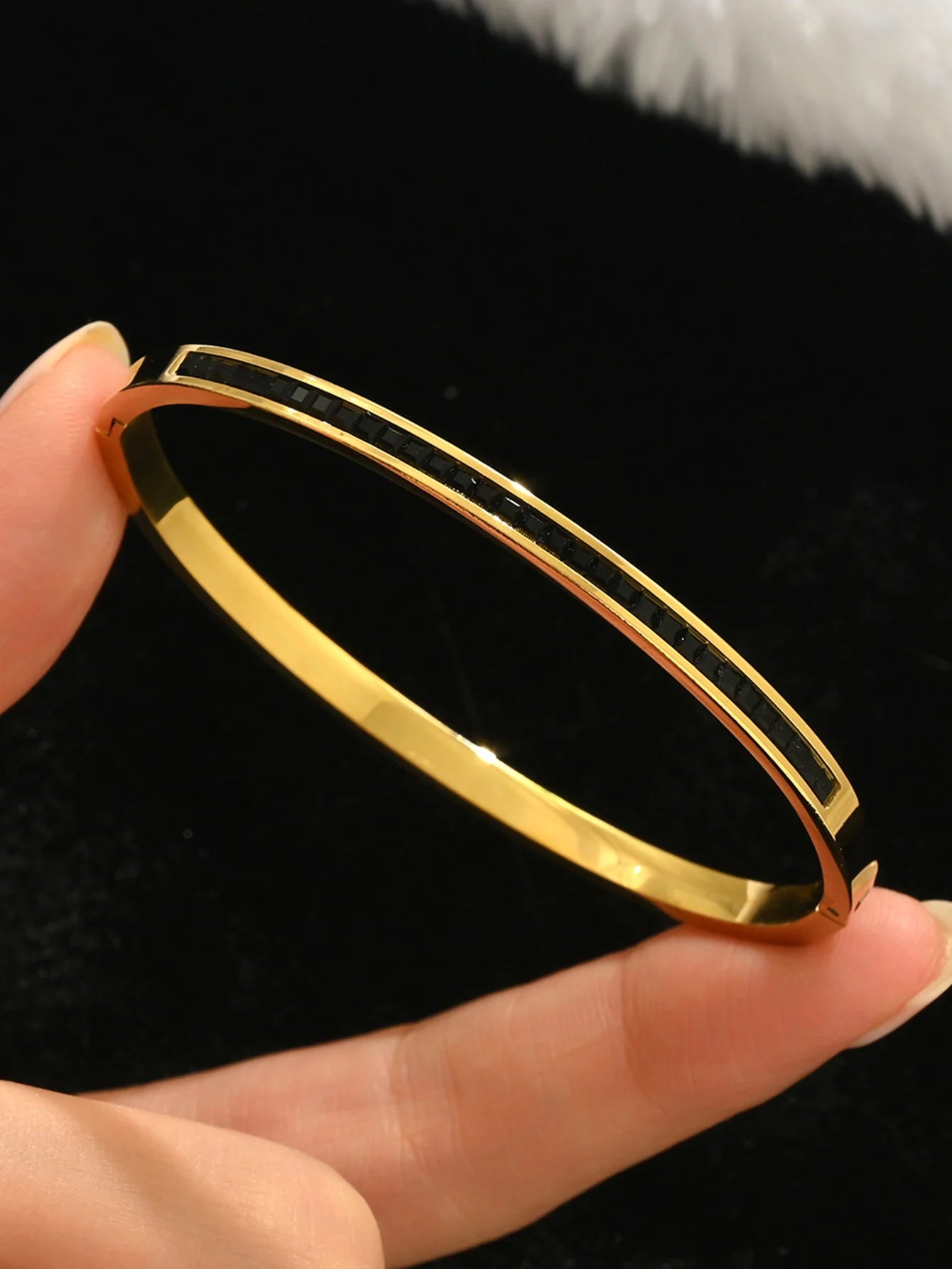 Luxury Black Zircon Stainless Steel Bracelet Set – Waterproof, Elegant & Durable (1/3pcs)