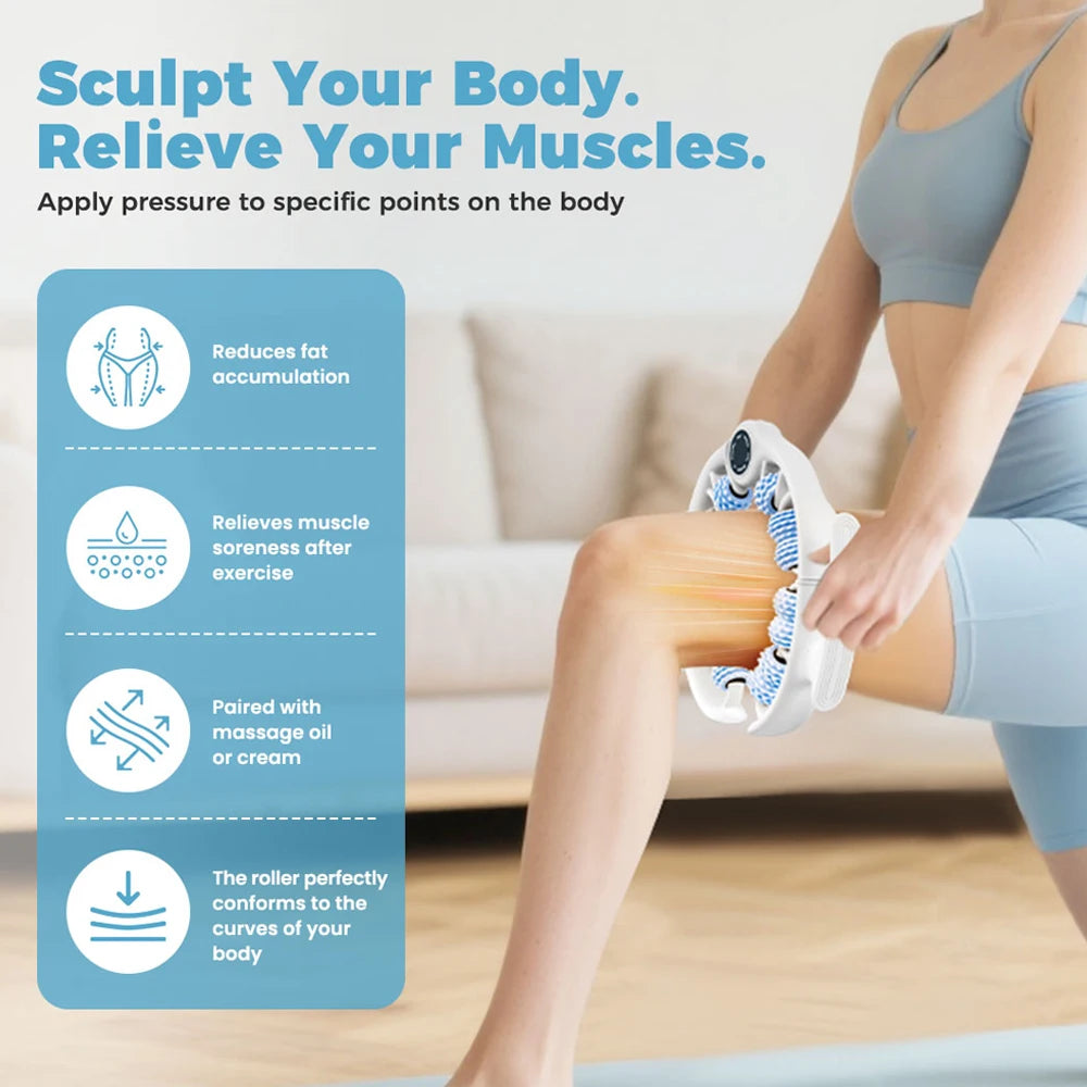 1pcs  Anti-Cellulite Roller Lymphatic Drainage Massager Fascia Blaster for Contoured Smoother Skin Sore Arms Relief Tool