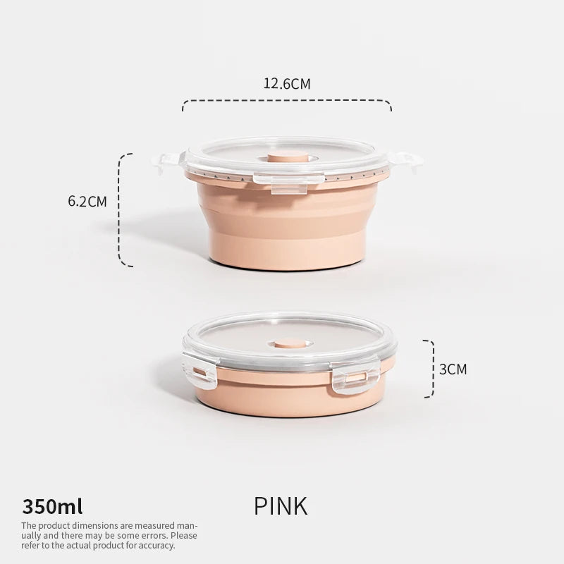 Collapsible Silicone Food Storage Containers – Stackable Lunch Box with Lid