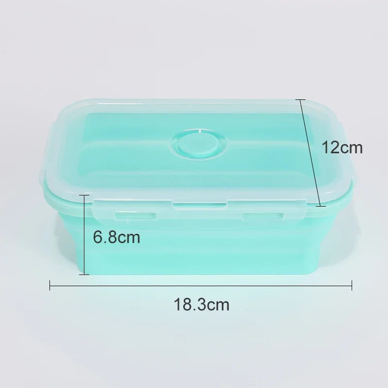 Collapsible Silicone Food Storage Containers – Stackable Lunch Box with Lid