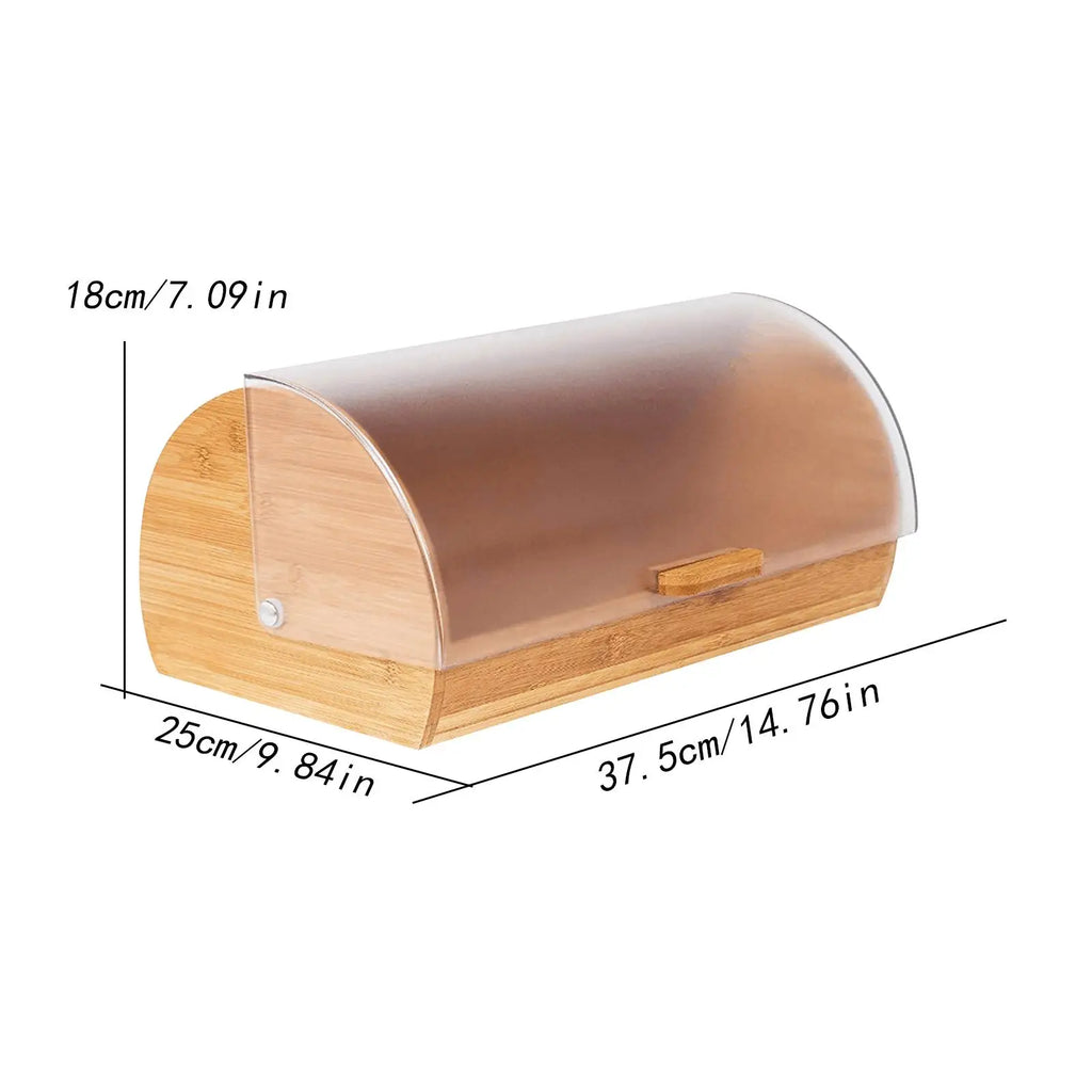 Bamboo Bread Box with Lid – Kitchen Countertop Storage for Bread & Pastries