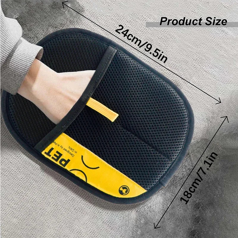 2-in-1 Pet Hair Removal Mitts for Cats & Dogs – Reusable Electrostatic Grooming Glove with Lint Roller