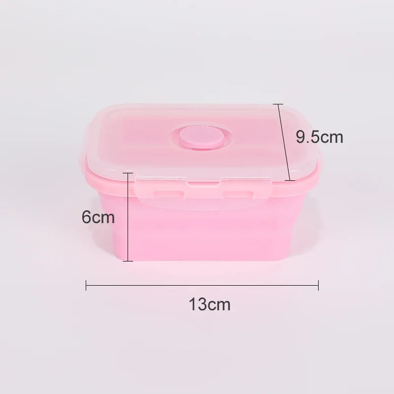 Collapsible Silicone Food Storage Containers – Stackable Lunch Box with Lid