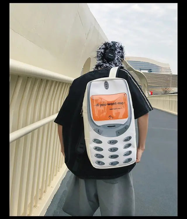 Unisex Splashproof Nylon Backpack with Mobile Phone Pocket – High-Capacity Casual Street Style Bag