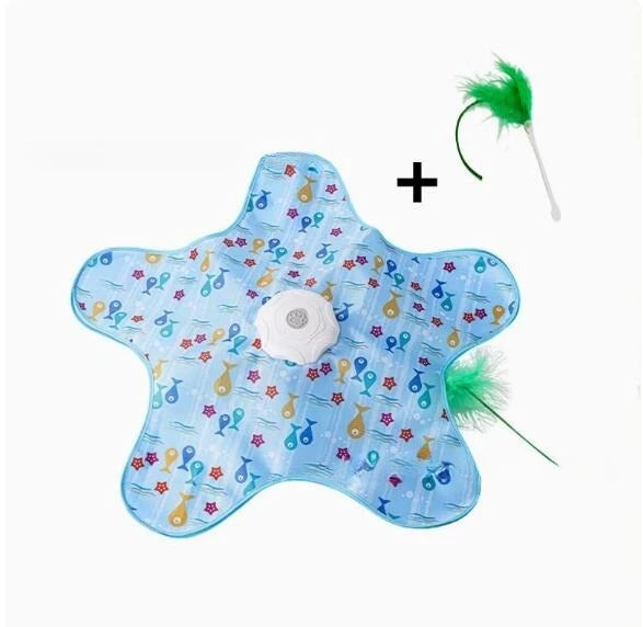 Interactive Cat Toy – Hide & Seek with Squeaky Mouse and Moving Feathers for Kittens