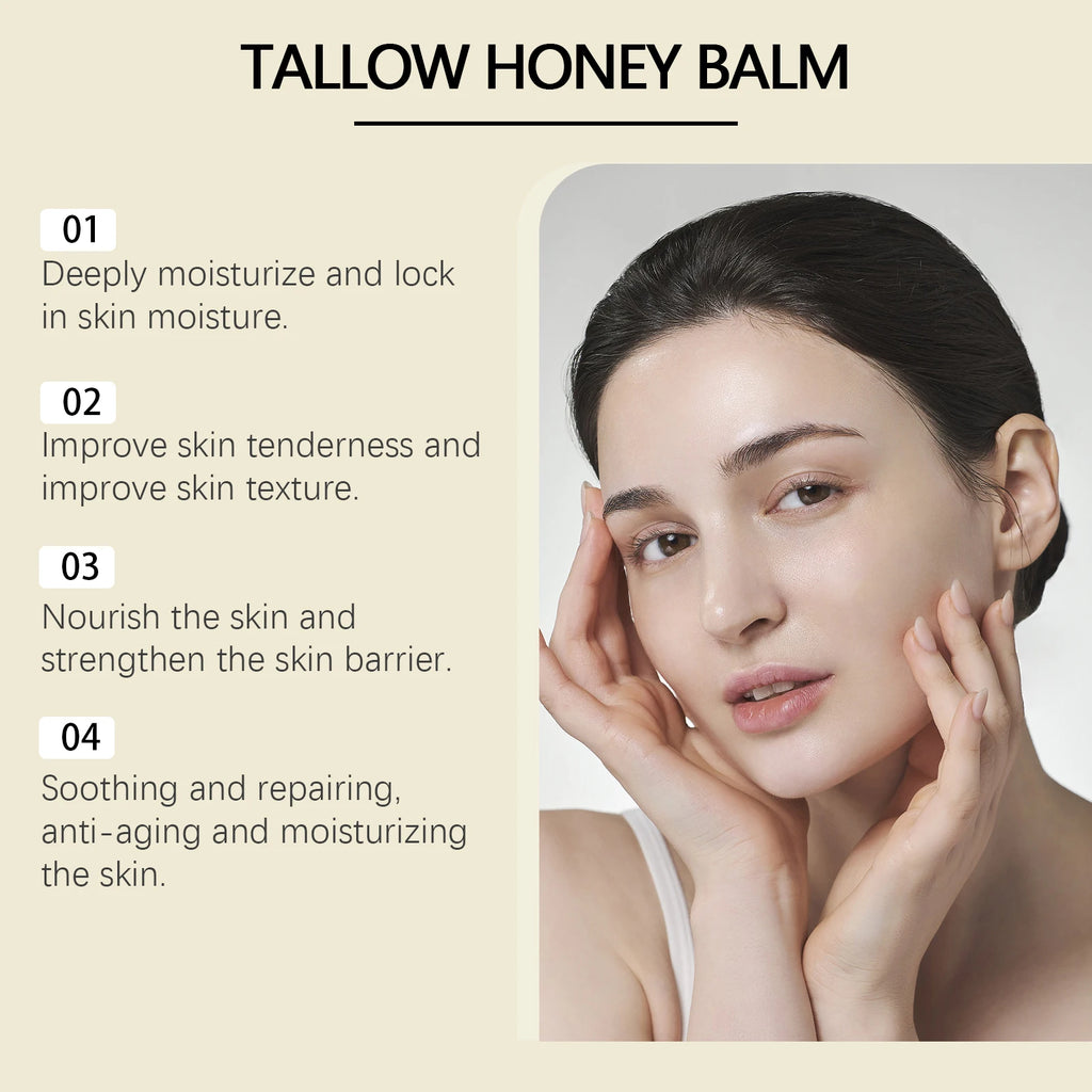 Beef Tallow Honey Balm – Organic Face & Body Moisturizer