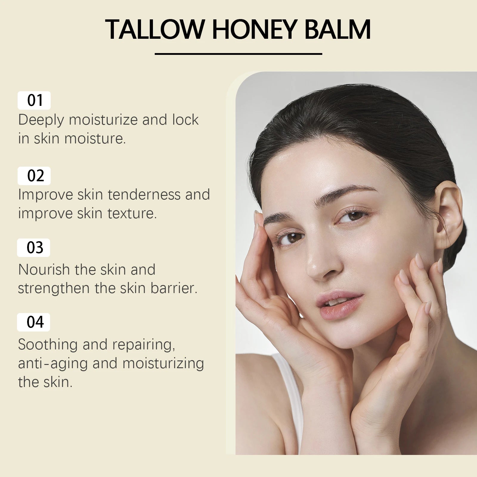 Beef Tallow Honey Balm – Organic Face & Body Moisturizer