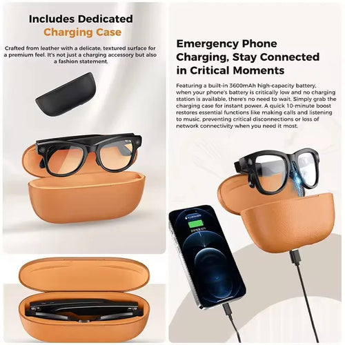 2026 New 800W 4K HD AI Smart Glasses Men Record Video 3600mAh Battery 120 Languages Translation Music Player Glasses With Camera