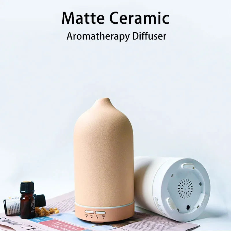 Ceramic Aroma Diffuser – Ultrasonic Humidifier with Timer & Night Light