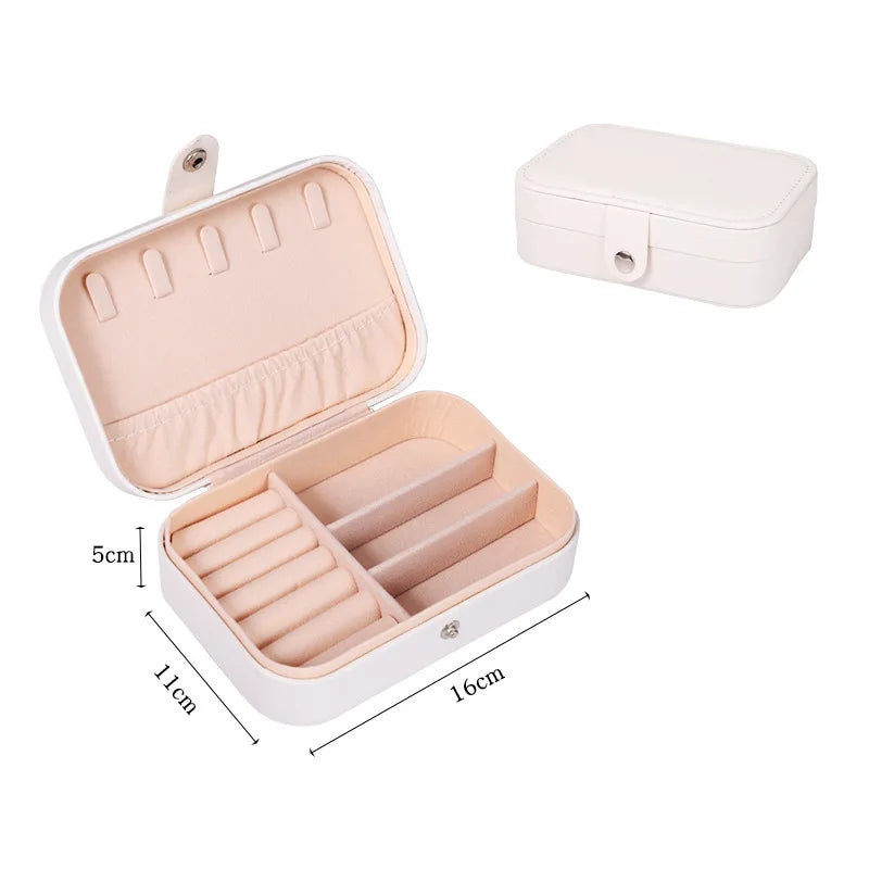 Portable Jewelry Box – Leather Travel Jewelry Organizer Case